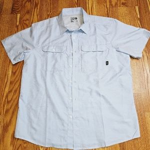 Mountain Hardware Short Sleeve Button Up Shirt Mens Large Blue Checkered